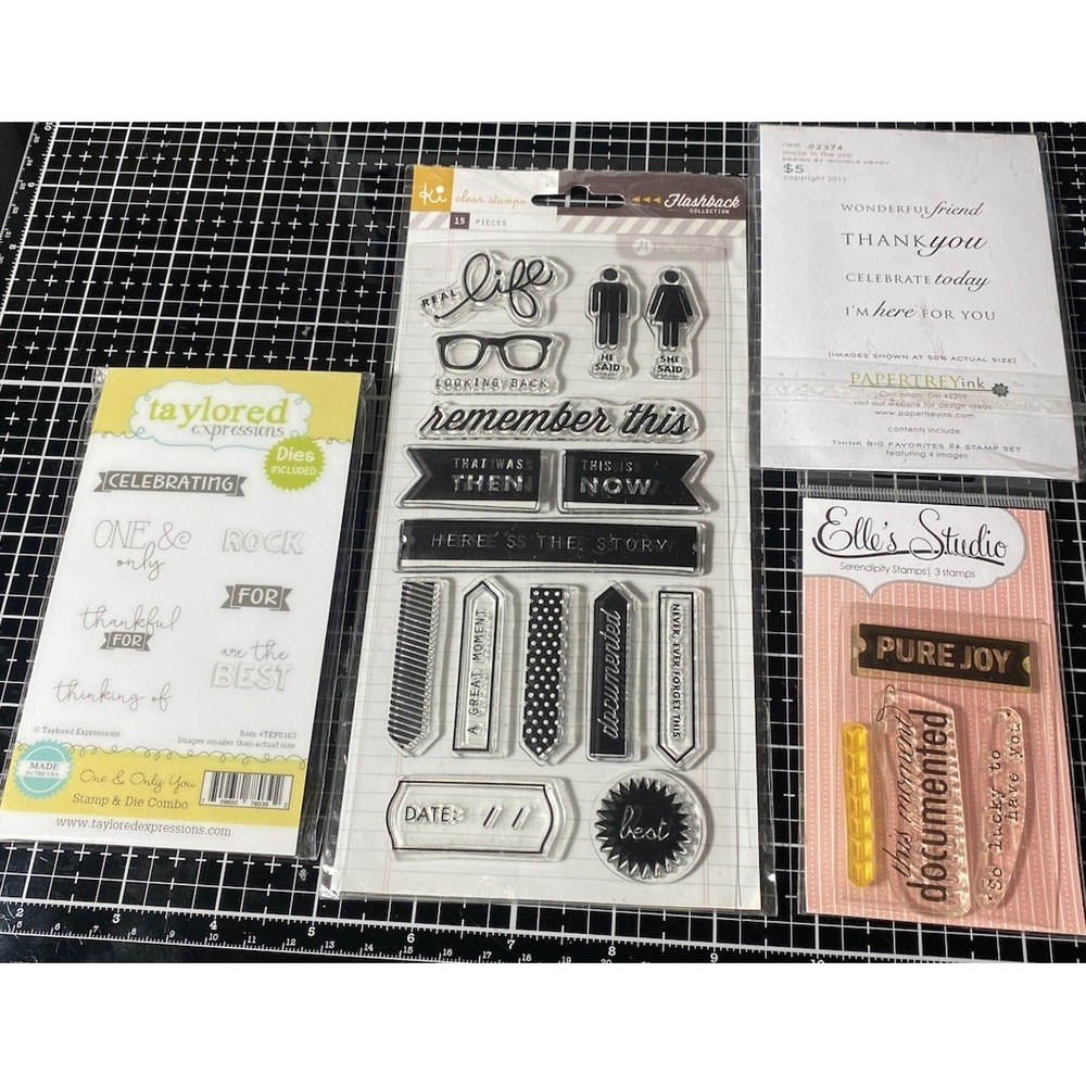 Stamp Sets Lot 4 Elle's Studio Paper Trey Tailored Expressions Week‎ In The Life